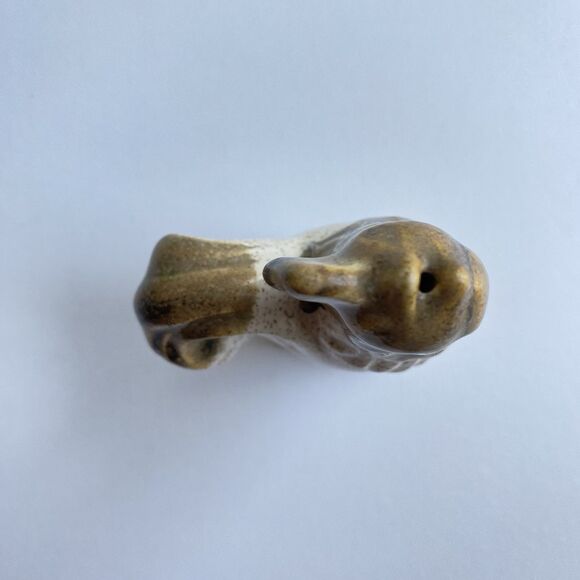 Vintage Glazed Ceramic Lufkin Pottery Rooster Chicken‎ Figurine White Gold - Picture 3 of 6